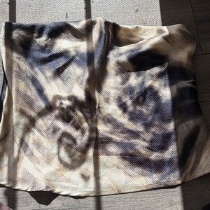 Forever 21 Cream and Black Tie-Dye strapless shirt.